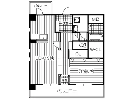 PROSPERITE(1LDK/1階)の間取り写真