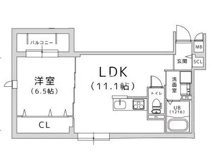 TRICERA COURT(1LDK/3階)の間取り写真