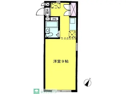 フラワーハイツパート6(1K/2階)の間取り写真