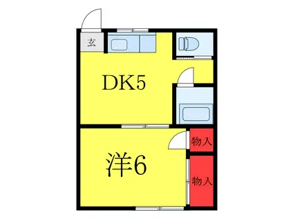 前田マンション(1DK/2階)の間取り写真
