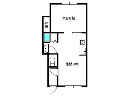 ササキハイツ(1DK/1階)の間取り写真