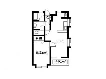 プランドール(1LDK/2階)の間取り写真