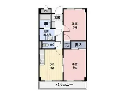 LIMPIASY(2DK/1階)の間取り写真