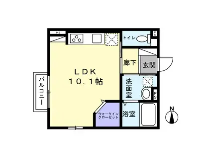 アネシス(ワンルーム/2階)の間取り写真