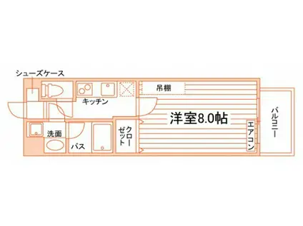 THE MODERN学南町(1K/4階)の間取り写真