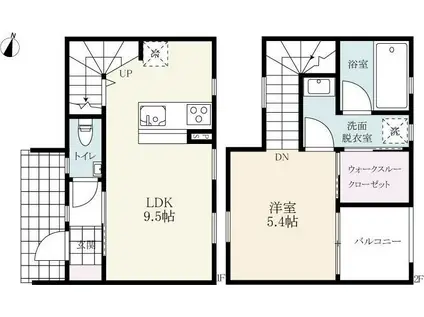 プレミアム吉田(1LDK/1階)の間取り写真