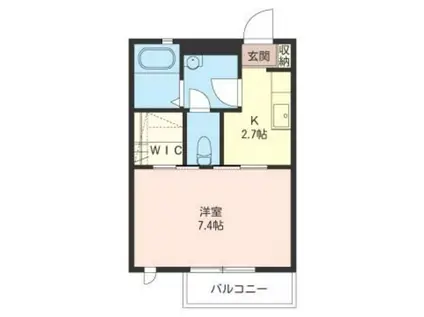 コットンハウス(1K/1階)の間取り写真