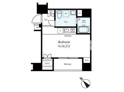 アヴァンツァーレ田端(ワンルーム/10階)の間取り写真