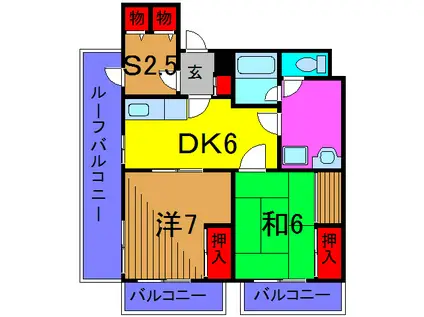 アーバンテラス亀有(2SDK/7階)の間取り写真