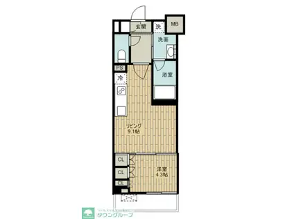 LUMINOUSつつじヶ丘(1LDK/5階)の間取り写真