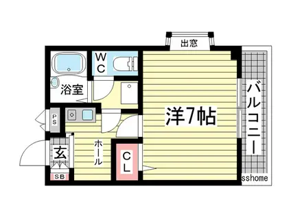 メゾンドローリエ(1K/3階)の間取り写真
