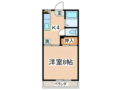 ドミールヤマミヤA(1K/2階)の間取り写真