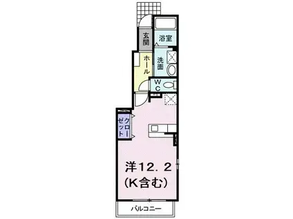 プリムローズ(ワンルーム/1階)の間取り写真