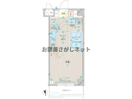 ルーブル上板橋学生・社会人にオススメ初期費用分割(1K/4階)の間取り写真