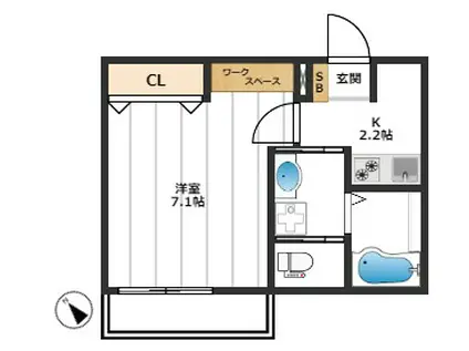 SKY板橋本町(1K/3階)の間取り写真