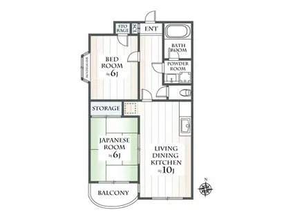 第2チャイルドシティ(2LDK/3階)の間取り写真