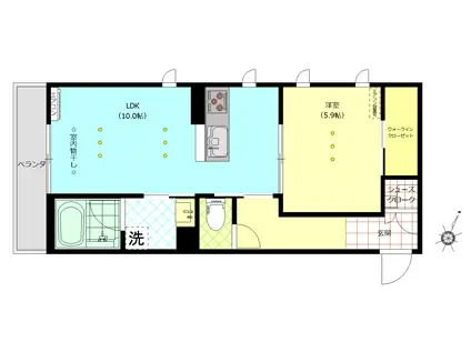 SHMセレナヴィラ(1LDK/2階)の間取り写真