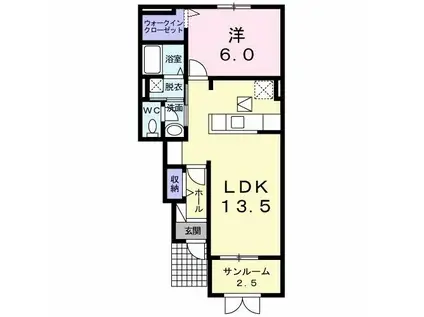 アミマールI(1LDK/1階)の間取り写真