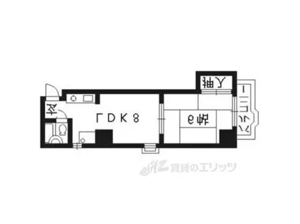 サンハイツ西京極(1LDK/4階)の間取り写真