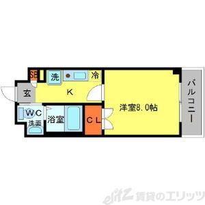 シプレス(1K/5階)の間取り写真
