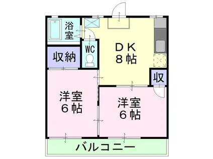 メゾン松尾A棟(2DK/1階)の間取り写真