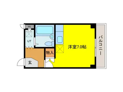 リハビリ朝日町I(ワンルーム/3階)の間取り写真