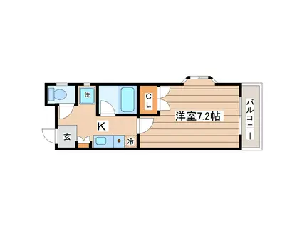 シティビル仙台(1K/2階)の間取り写真