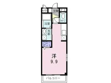 サンライトレジデンス(ワンルーム/1階)の間取り写真