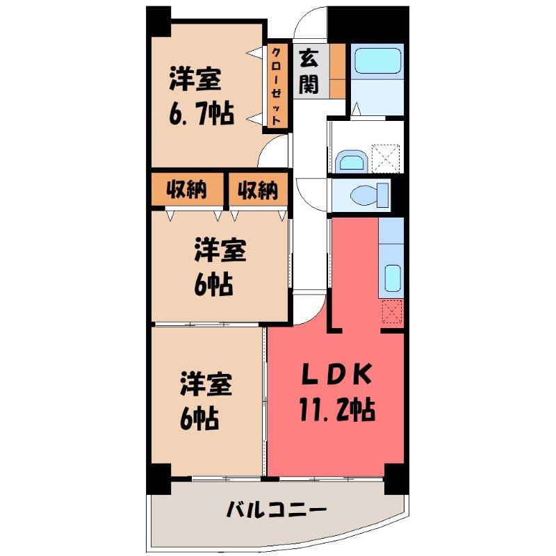 サンフィールド(3LDK/1階)の間取り写真