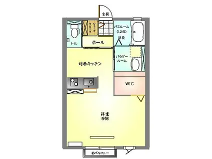 ラシュール(1K/1階)の間取り写真