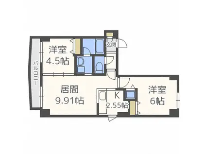 エルスイート4・6(2LDK/4階)の間取り写真