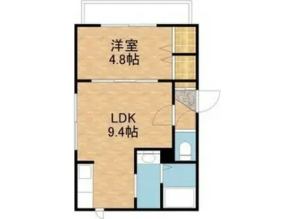 アンジュール(1DK/2階)の間取り写真