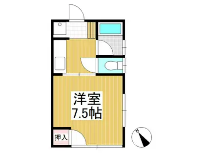 コーポラス藤(1K/2階)の間取り写真