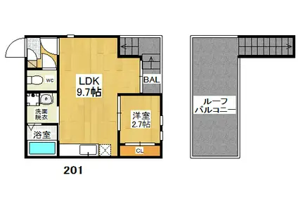 グランティックエルドラード(1LDK/2階)の間取り写真