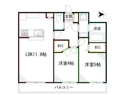 フレンシア下井草(2LDK/2階)の間取り写真