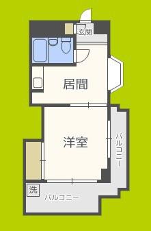 シティコート新大阪(1DK/9階)の間取り写真