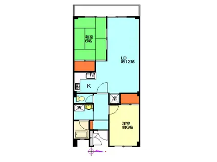 ライブリー三田(2LDK/3階)の間取り写真