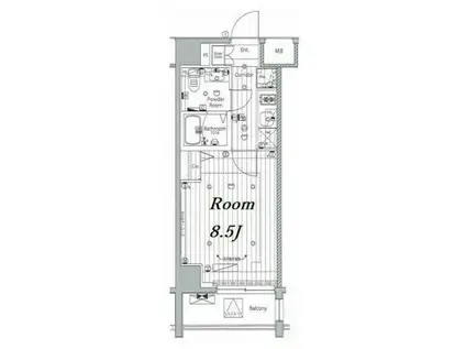メイクス浅草イースト(1K/2階)の間取り写真