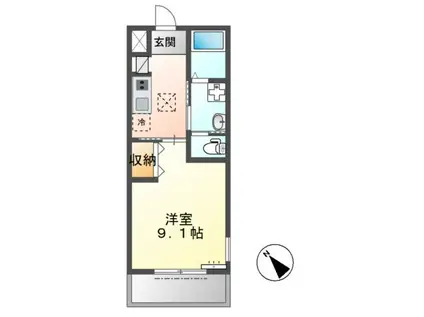 エンプレスII(1K/1階)の間取り写真