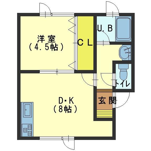 コーポプリンセス(1DK/2階)の間取り写真