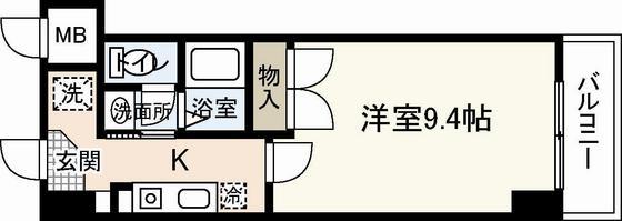 西広島ビレッジ(1K/2階)の間取り写真