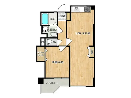 メゾンTAKEUCHI I(1LDK/1階)の間取り写真