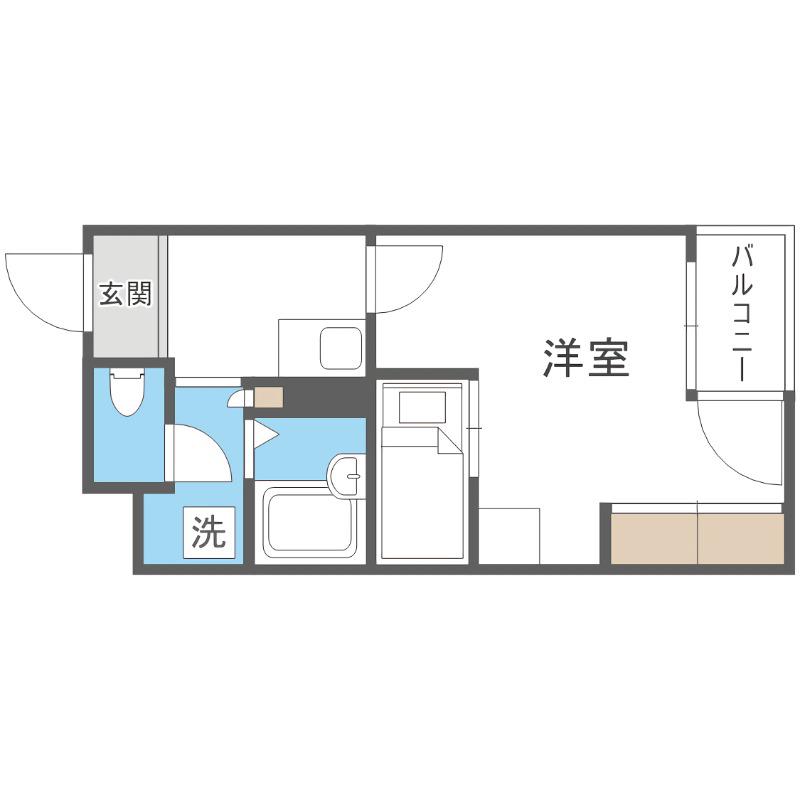 CANVASSすすきの(1K/8階)の間取り写真