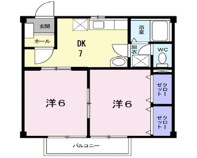 スペースプラザ未来(2DK/2階)の間取り写真