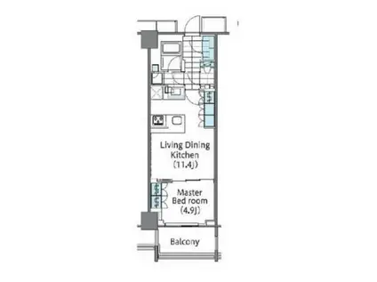 コンフォリア新宿イーストサイドタワー(1LDK/3階)の間取り写真