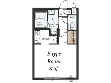 リブリ・ニュータウン(1K/3階)の間取り写真
