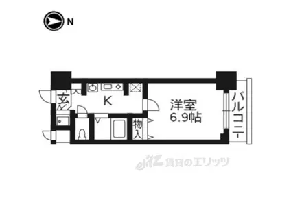 スワンズ京都油小路(1K/5階)の間取り写真