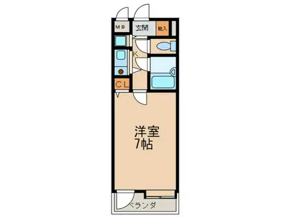 朝日プラザ久留米II(1K/3階)の間取り写真