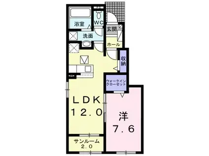 ノア III(1LDK/1階)の間取り写真