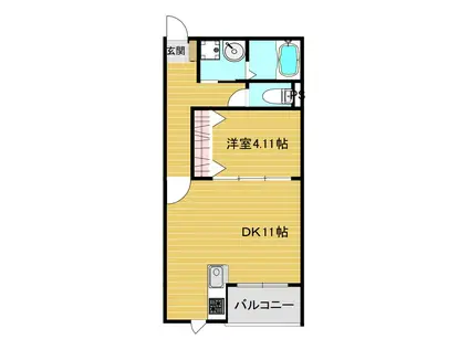 TKパリスI(1LDK/1階)の間取り写真